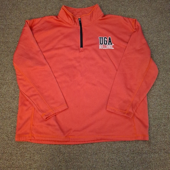 UGA Georgia Bulldogs Red Quarter-Zip Pullover Mens Top Sz XL - Picture 1 of 7